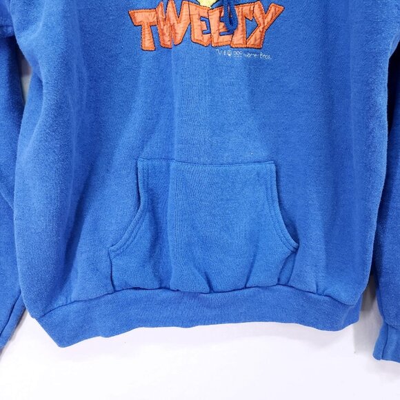 1995 Vintage Tweety Hoodie Size XL Looney Tunes Made In USA Blue Sweatshirt - Picture 9 of 13
